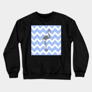 Flamingo  - abstract geometric pattern - blue and white. Crewneck Sweatshirt